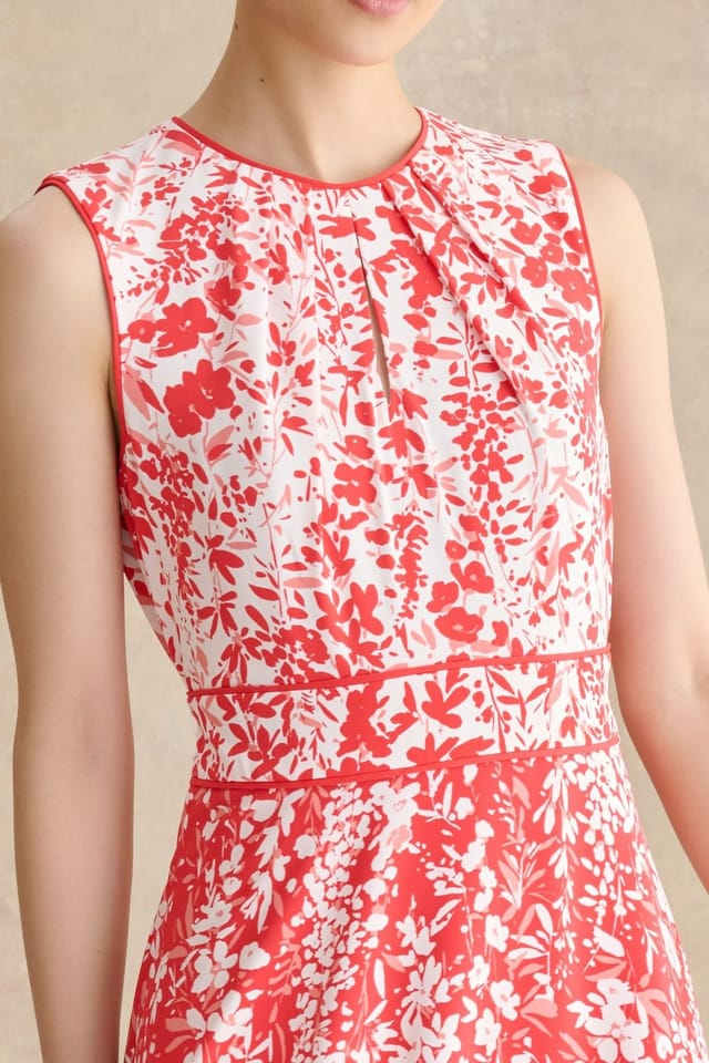 Hobbs London Hobbs London Women's Maddie Floral Print Midi Dress in Scarlet - 3