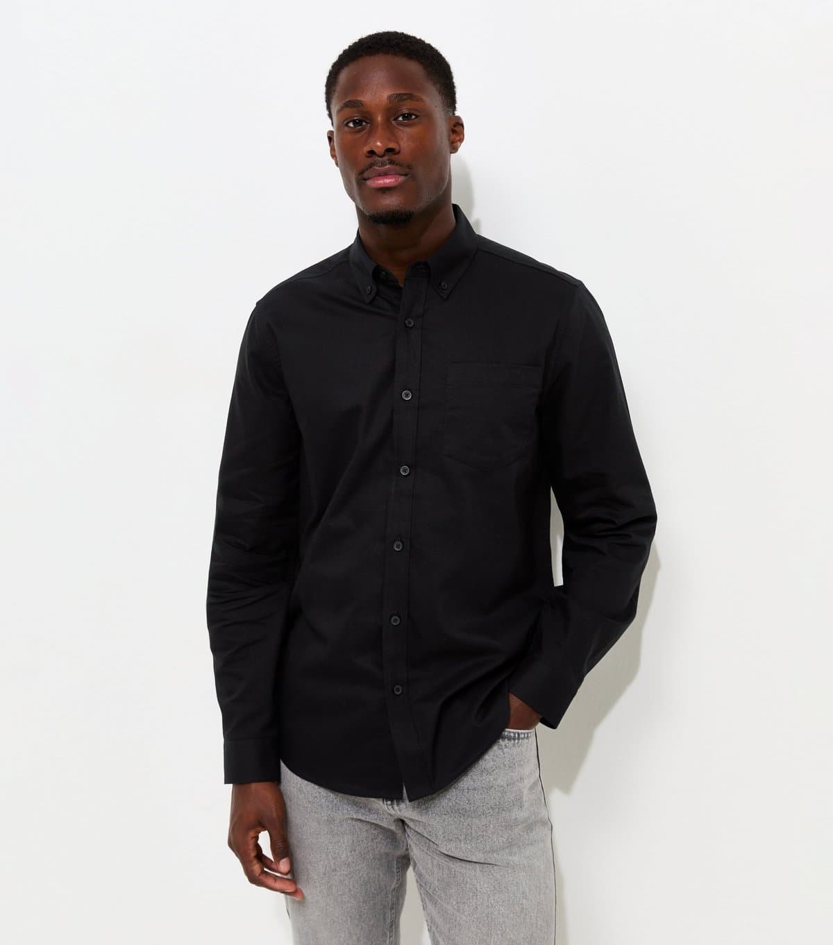 New Look Men's Black Regular Oxford Shirt New Look