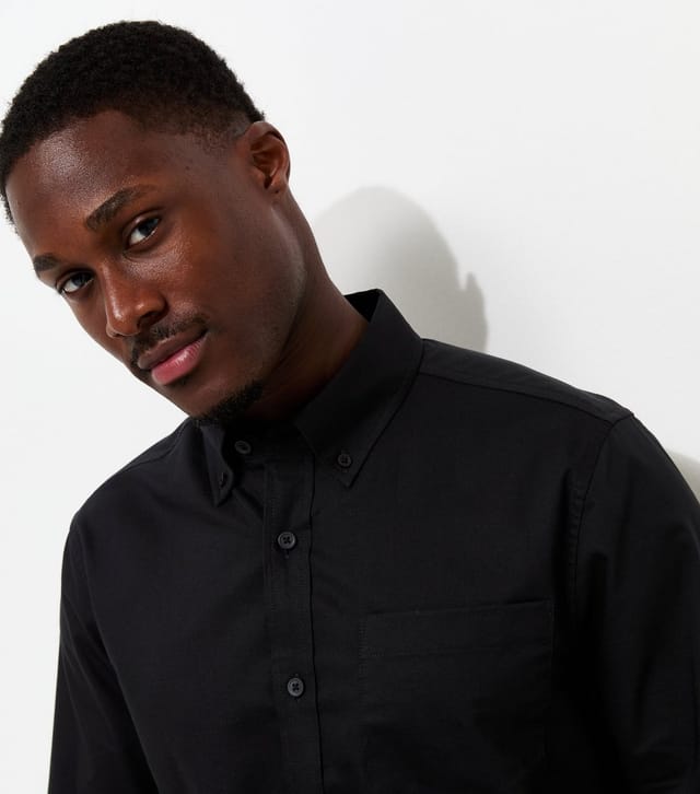New Look Men's Black Regular Oxford Shirt New Look - 2