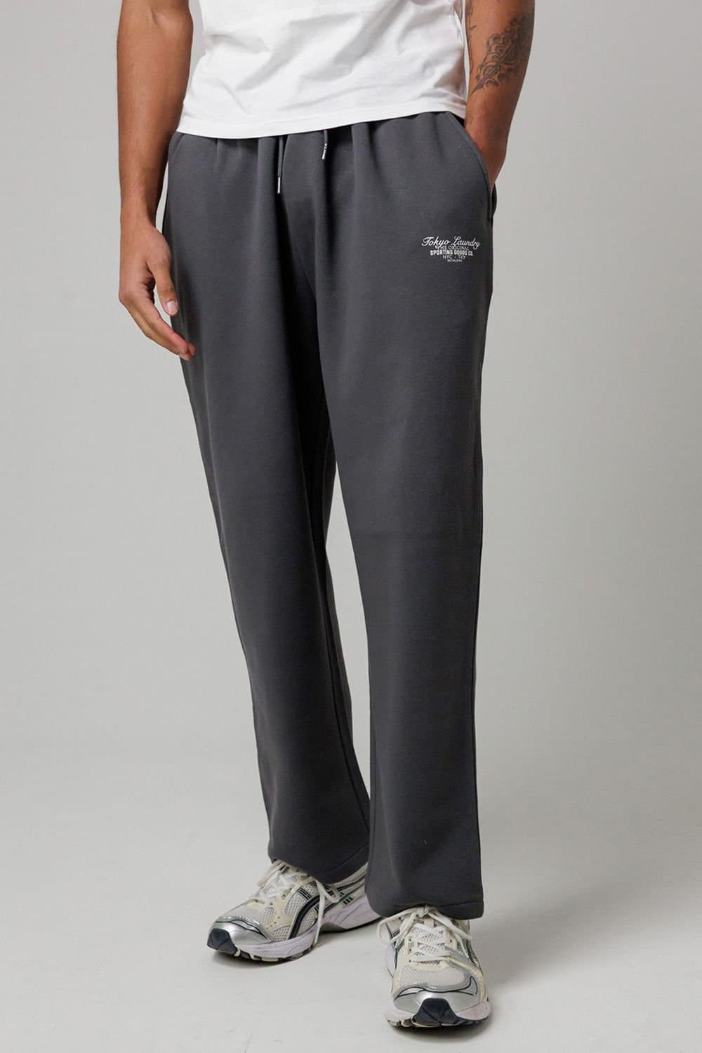 Tokyo Laundry Tokyo Laundry Men's Dark Grey Cotton Blend Joggers