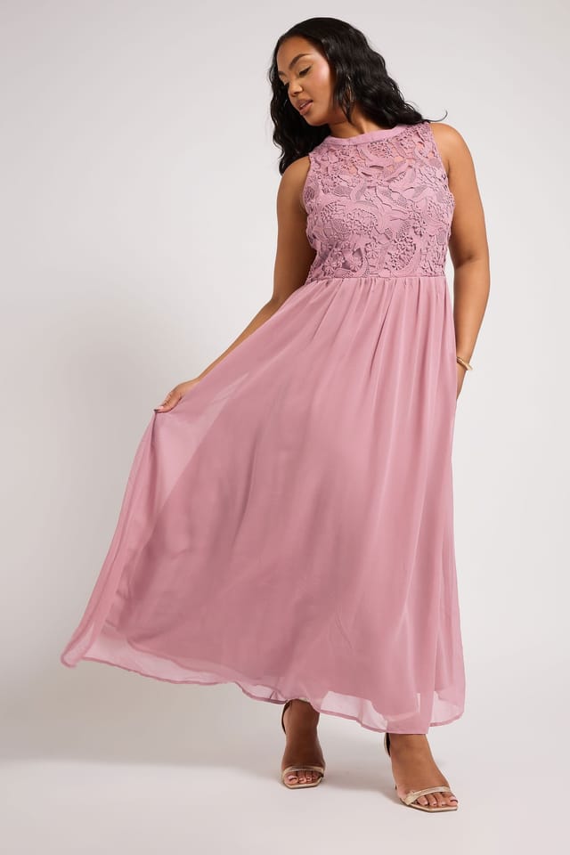 Yours Yours Women's Chiffon Maxi Dress in Pink - 3