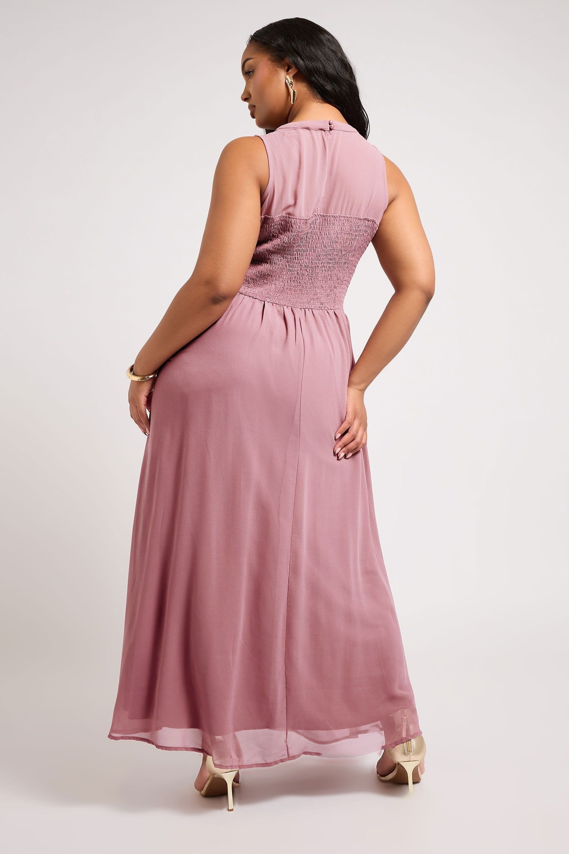 Yours Yours Women's Chiffon Maxi Dress in Pink - 4