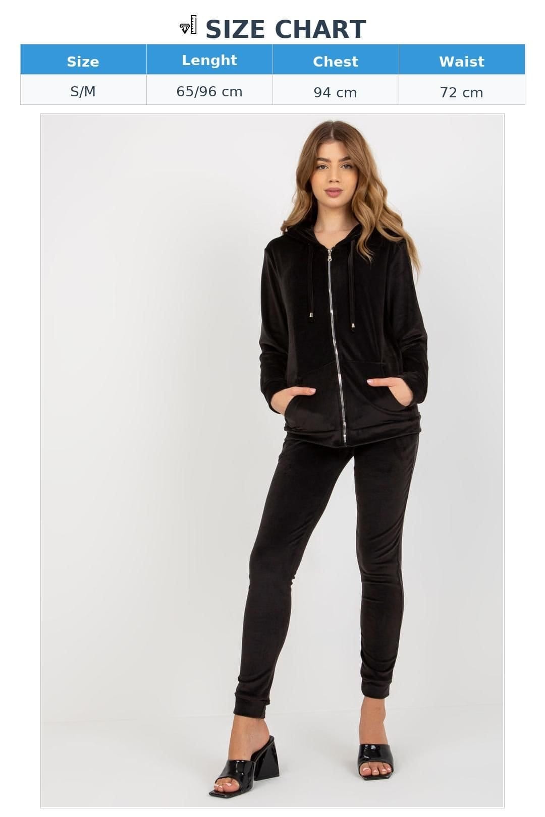 Love Lace Love Lace Women's Velour Zip Hoodie & Jogger Set Style 177077 in Black - 4