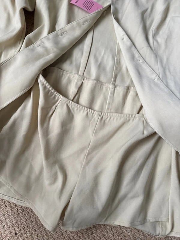 PLT PLT butter cream tailored button down playsuit