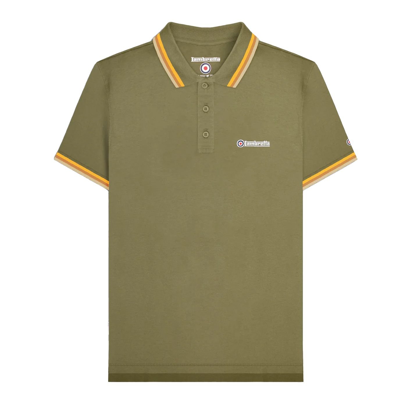 Lambretta Lambretta Men's SS25 Triple Tipped Polo Shirt in Green - 2