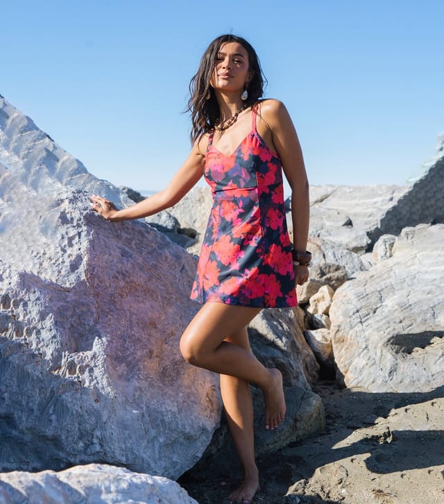 Gini London Women's Red Floral Strappy Mini Dress Gini London New Look - 3