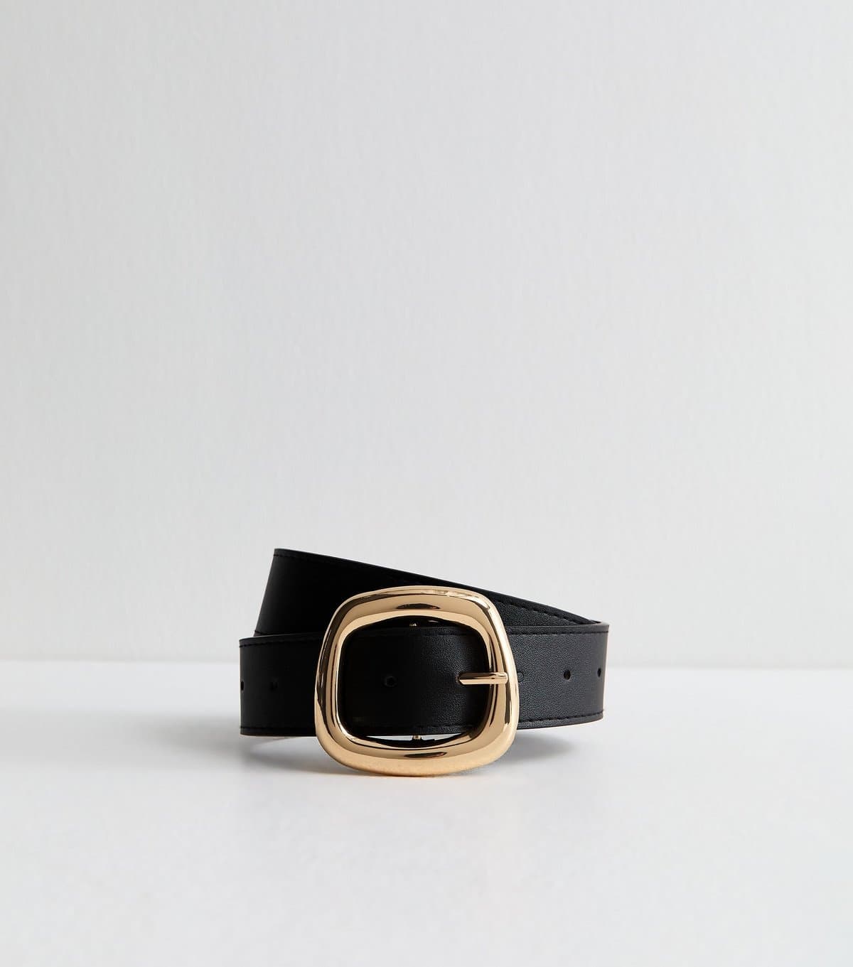 New Look Black Faux Leather Irregular Square Belt New Look