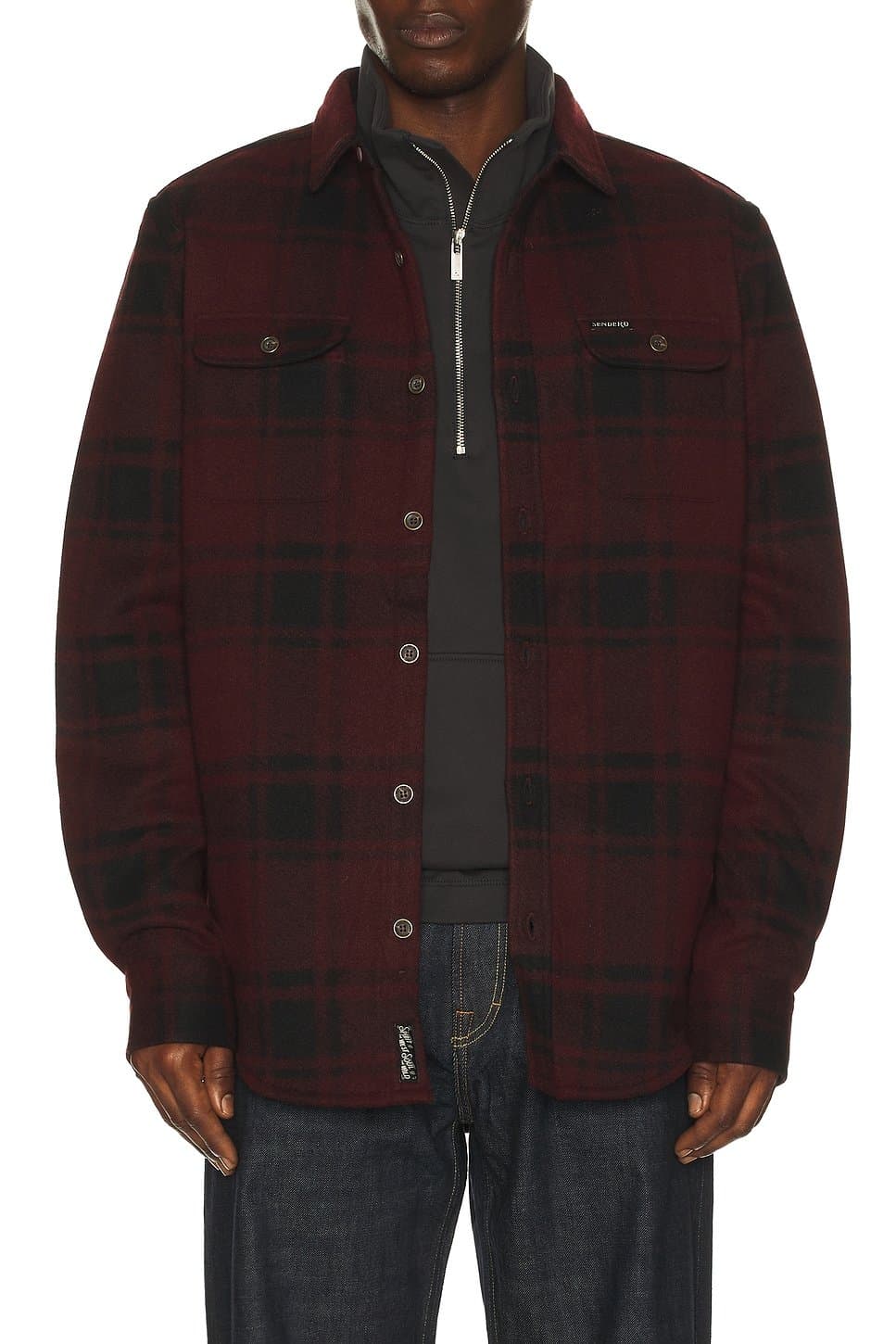 revolve Revolve Pinedale Black & Maroon Flannel Shirt