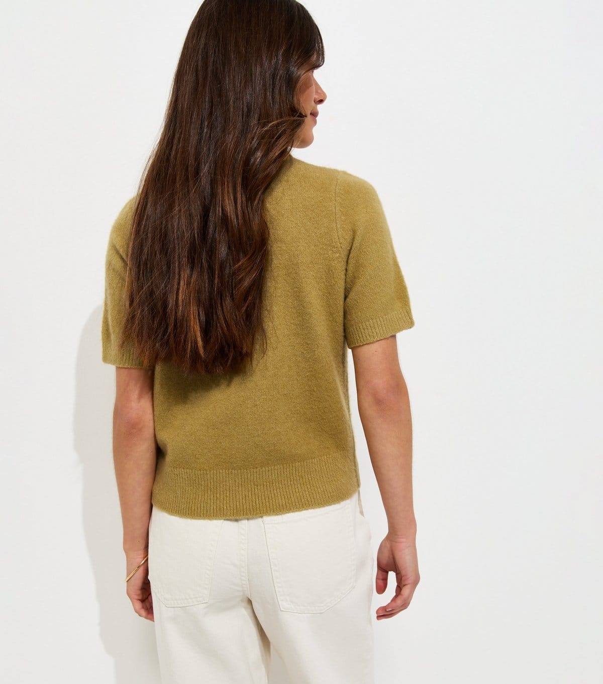 New Look Women's Petite Light Green Knitted Short Sleeve Top New Look - 4