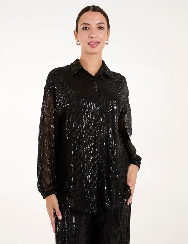 Blue Vanilla Sequin Shirt - 2
