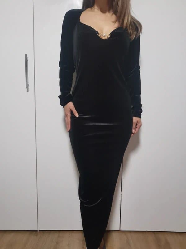 ASOS ASOS Design black velvet maxi dress – UK 16 Tall, new with tag