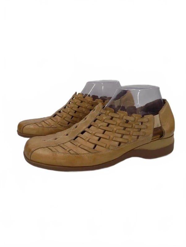 K by Clarks Clarks Tan Leather Flat Shoes UK 7.5 Womens K Softees Low Wedge Heel Comfort - 1