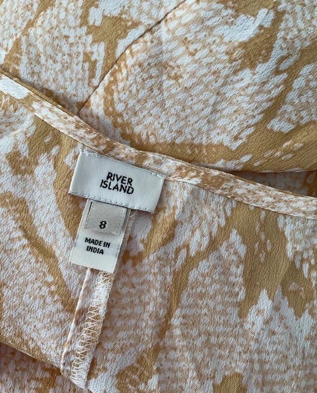 River Island River Island Beige Snake Print Maxi Dress UK 8 Strappy Mermaid Hem Animal Print Midi/Maxi - 1