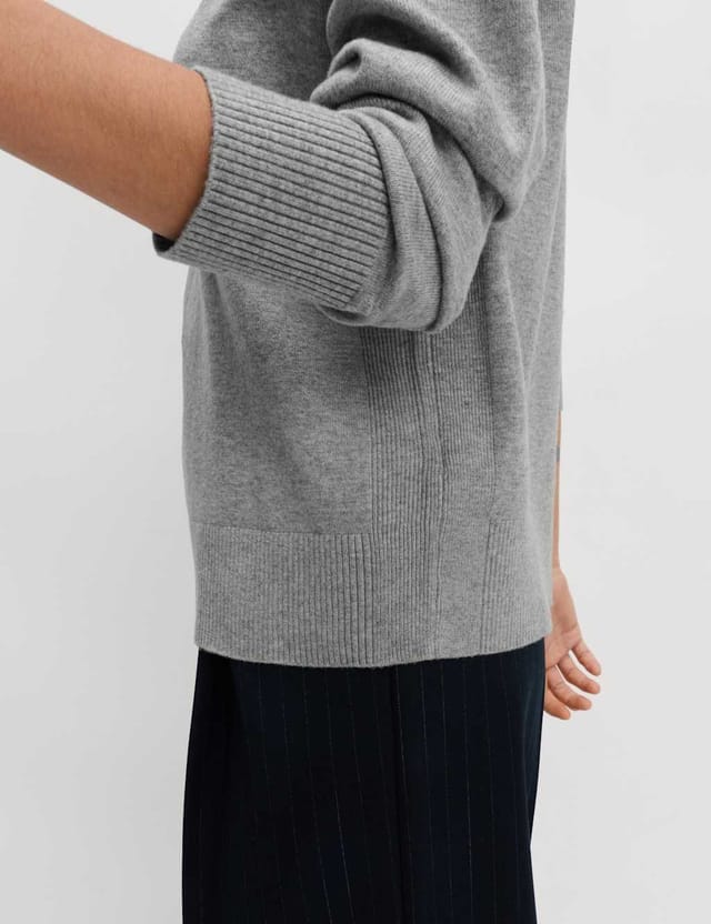 Marks & Spencer M&S Air-Yarn Crew Neck Jumper Mid Grey Marl - 3