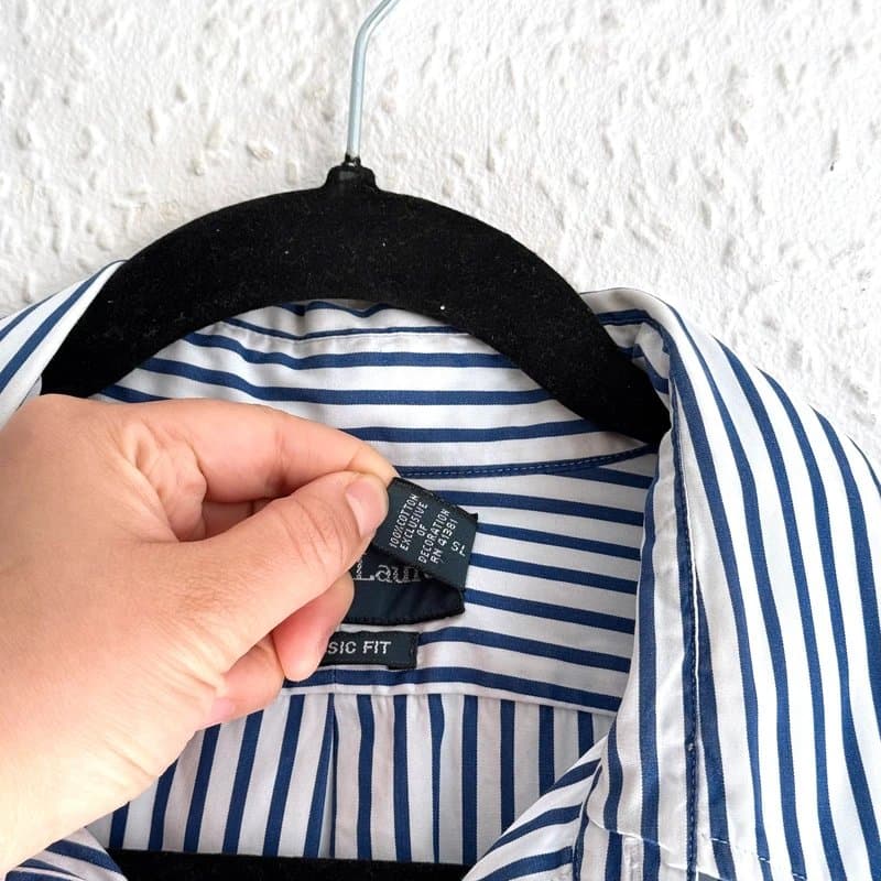 Ralph Lauren Vintage Men's Ralph Lauren Cotton Striped Short Sleeve Button Up Shirt - size L