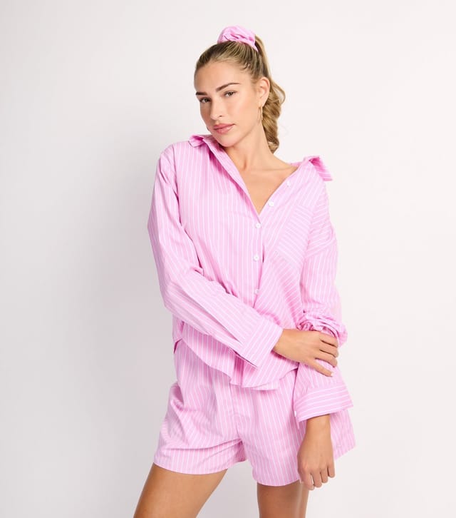 Rise Women's by Zara McDermott Pink Stripe Beach Shirt Rise New Look - 2