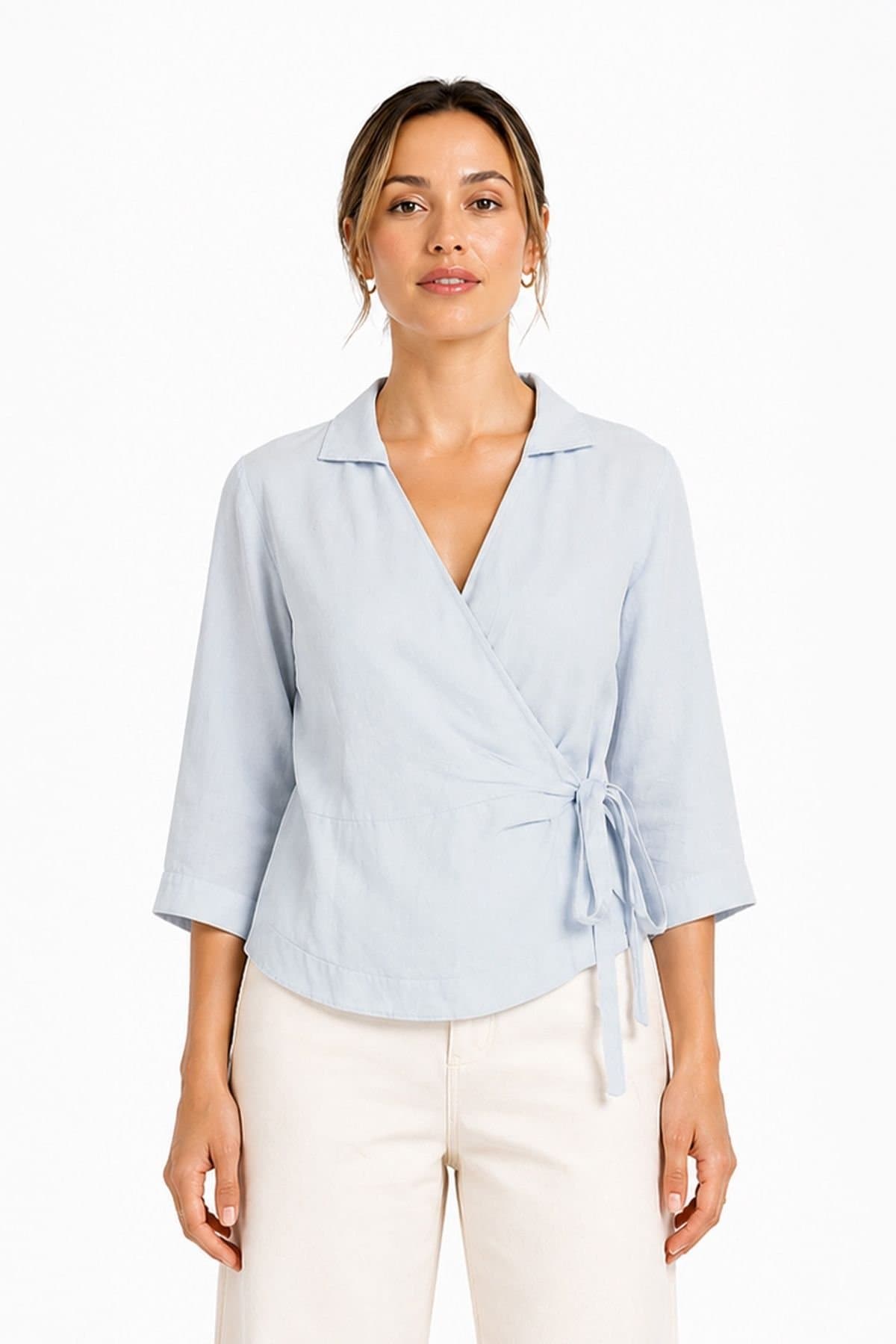 Kettlewell Kettlewell Women's Mayfair Wrap Shirt in Light Blue