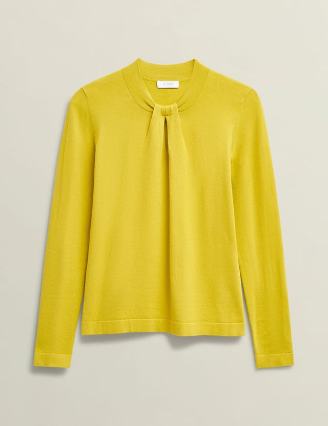 Hobbs London Hobbs London Women's Effie Keyhole Knit Jumper in Lemon - 2