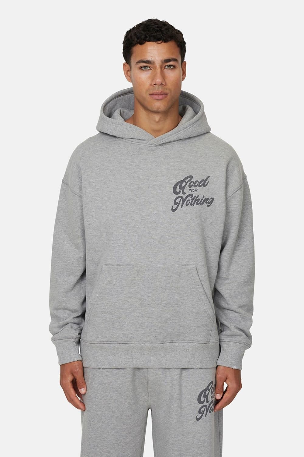 Good For Nothing Good For Nothing Men's Relaxed Hoodie in Grey