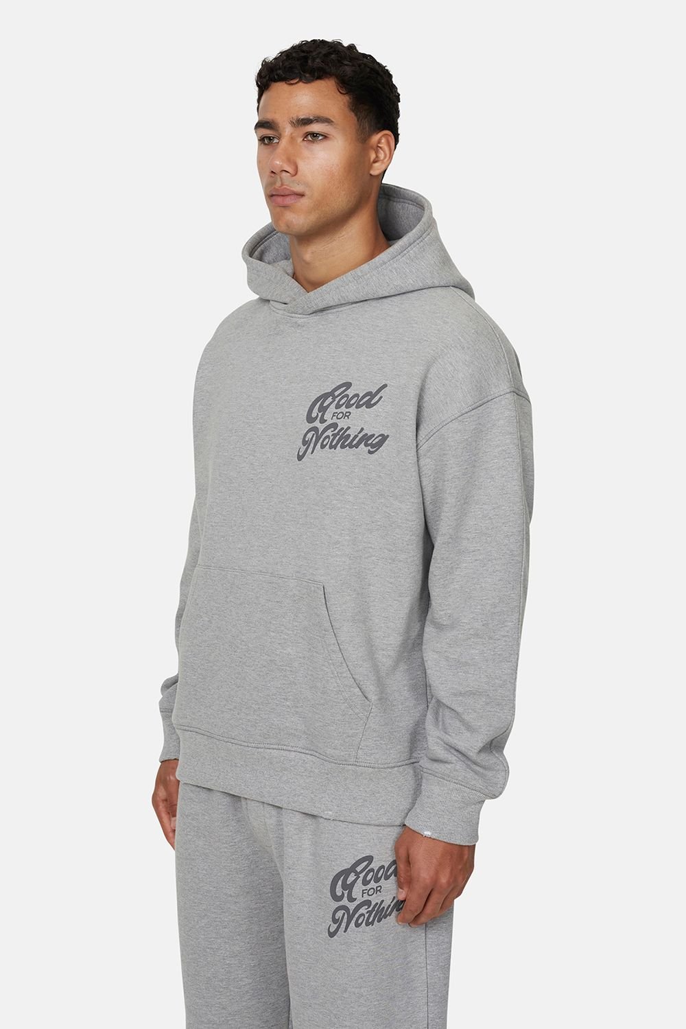 Good For Nothing Good For Nothing Men's Relaxed Hoodie in Grey - 3