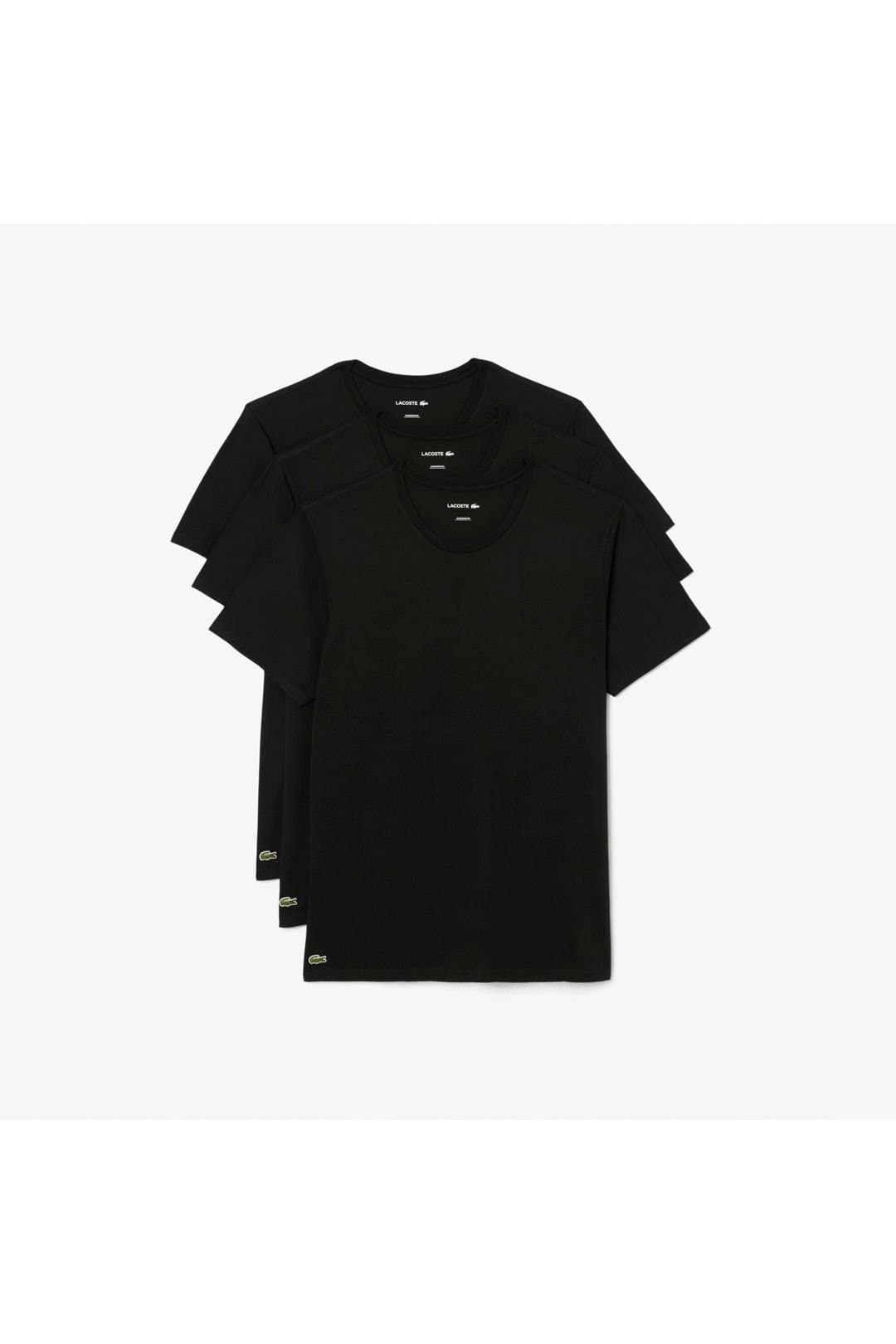 Lacoste Lacoste Men's 3 Pack Cotton Crew Neck T-Shirts Black