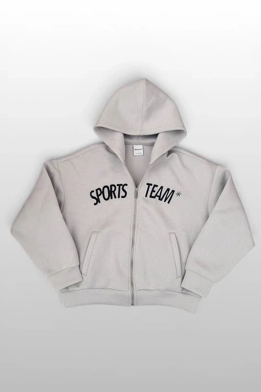 Bershka Bershka Zip Up Hoodie - Ice Grey - M