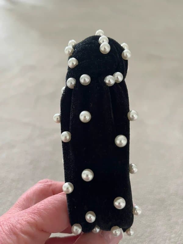 ASOS Velvet and pearl hair band
