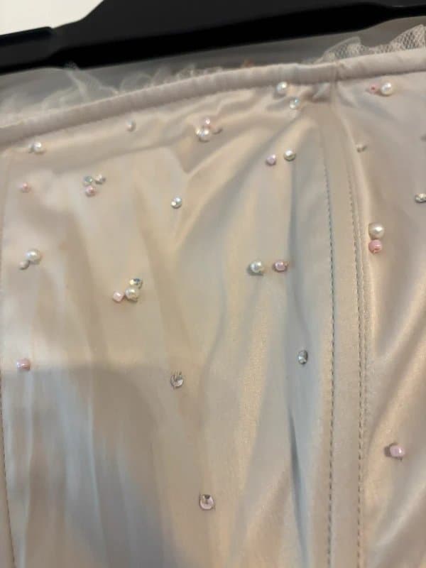 Topshop Y2K corset satin top with gentle pearl embellishment size 12