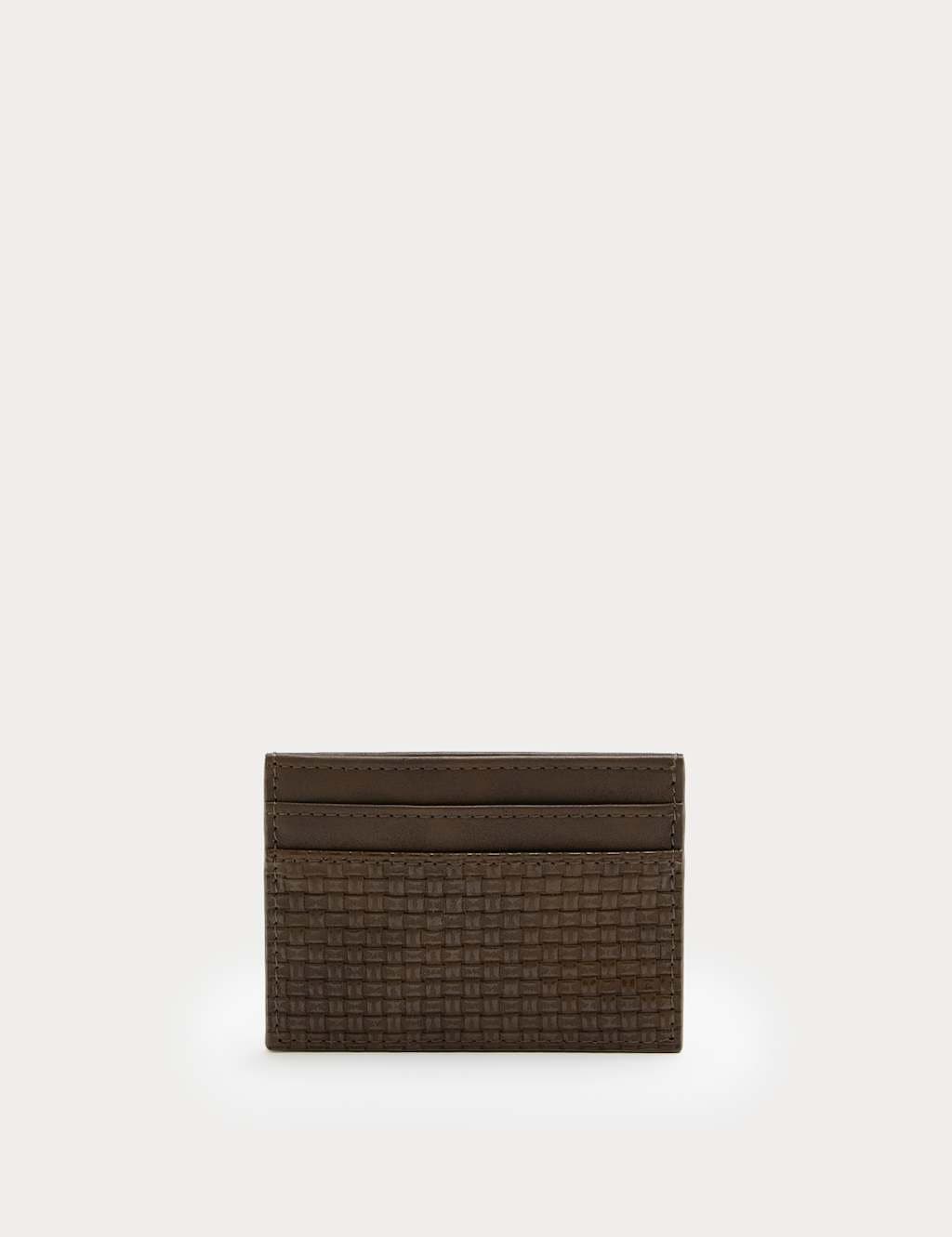 Marks & Spencer M&S Textured Faux Leather Card Holder Brown