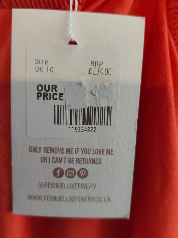 Femme Femme Luxe vibrant orange/coral ruched bodycon dress size uk 10