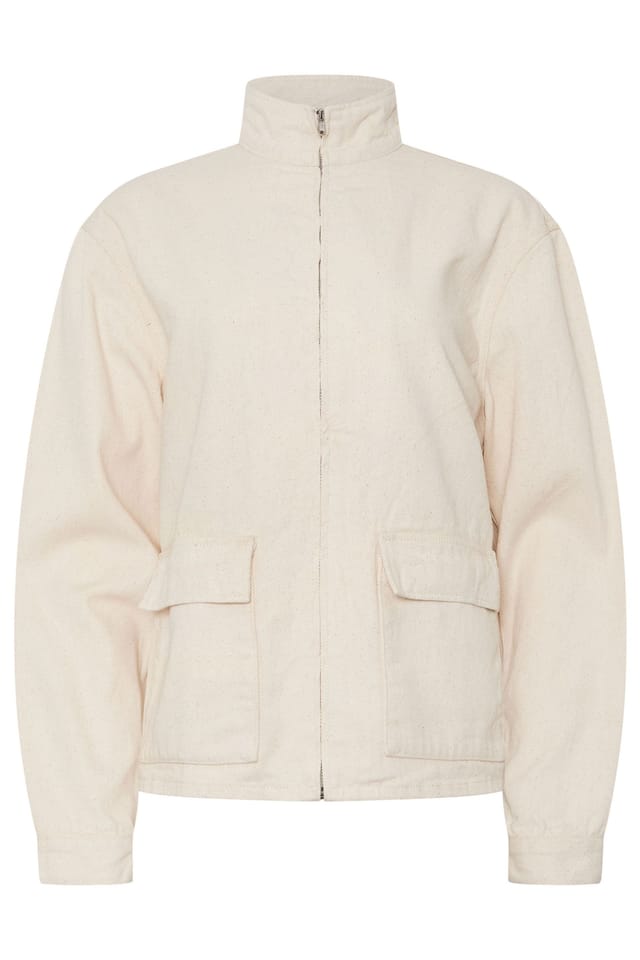 Long Tall Sally Long Tall Sally Women's Tall Funnel Neck Jacket in Cream - 2