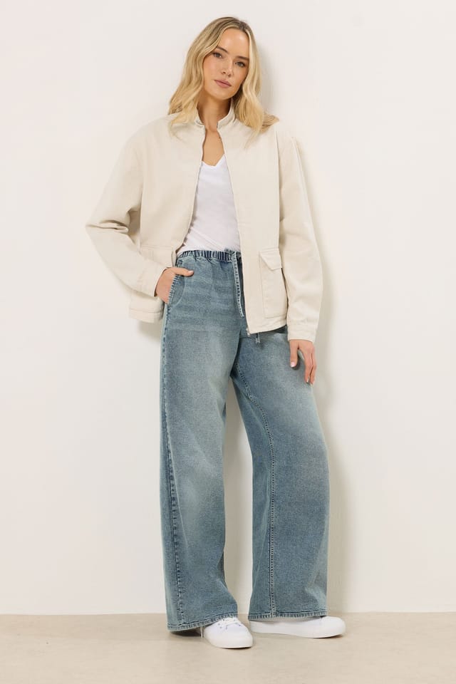 Long Tall Sally Long Tall Sally Women's Tall Funnel Neck Jacket in Cream - 3