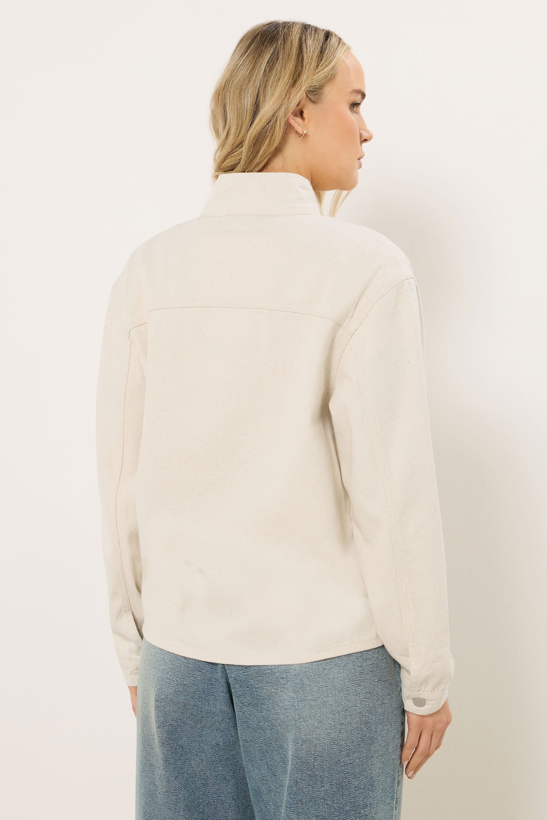Long Tall Sally Long Tall Sally Women's Tall Funnel Neck Jacket in Cream - 4