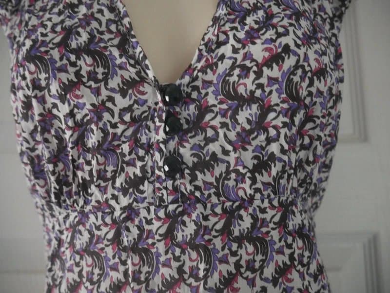 Carbon Carbon Dress Ladies Size 10 Purple Paisley Cotton Summer Holiday Tea Dress