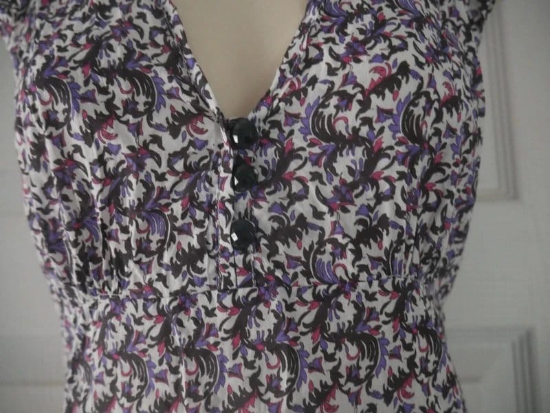Carbon Purple Paisley Cotton Tea Dress