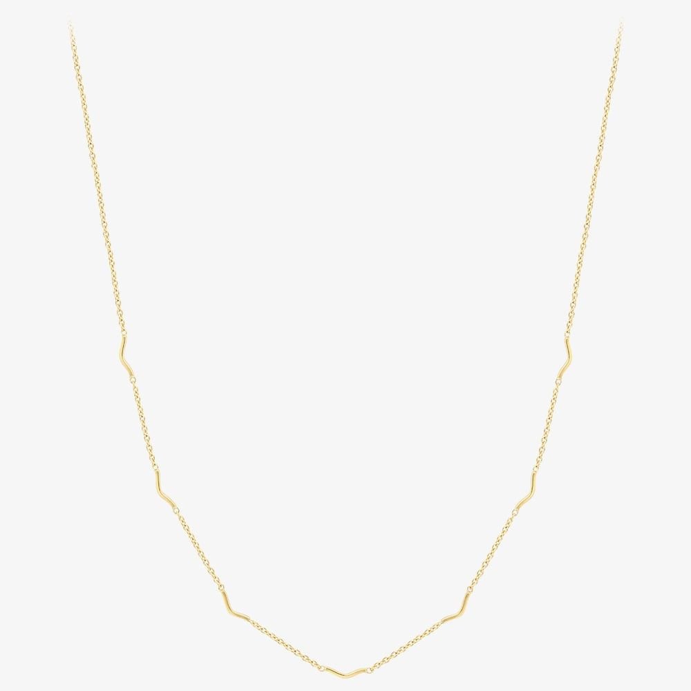 T.H.Baker T.H.Baker Women's 9ct Gold 18 Inch Multi V Bar Chain 111125127467 - 1