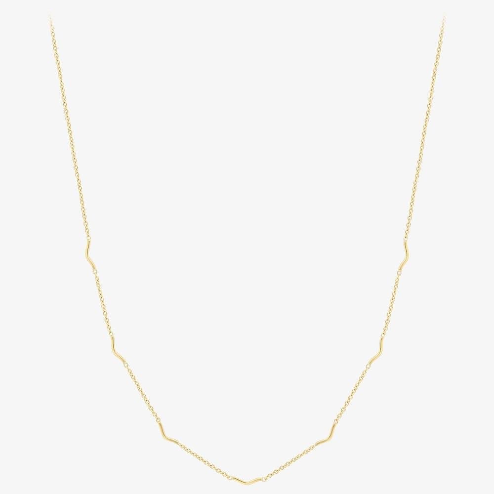 T.H.Baker T.H.Baker Gold 18 Inch Multi V Bar Chain Necklace