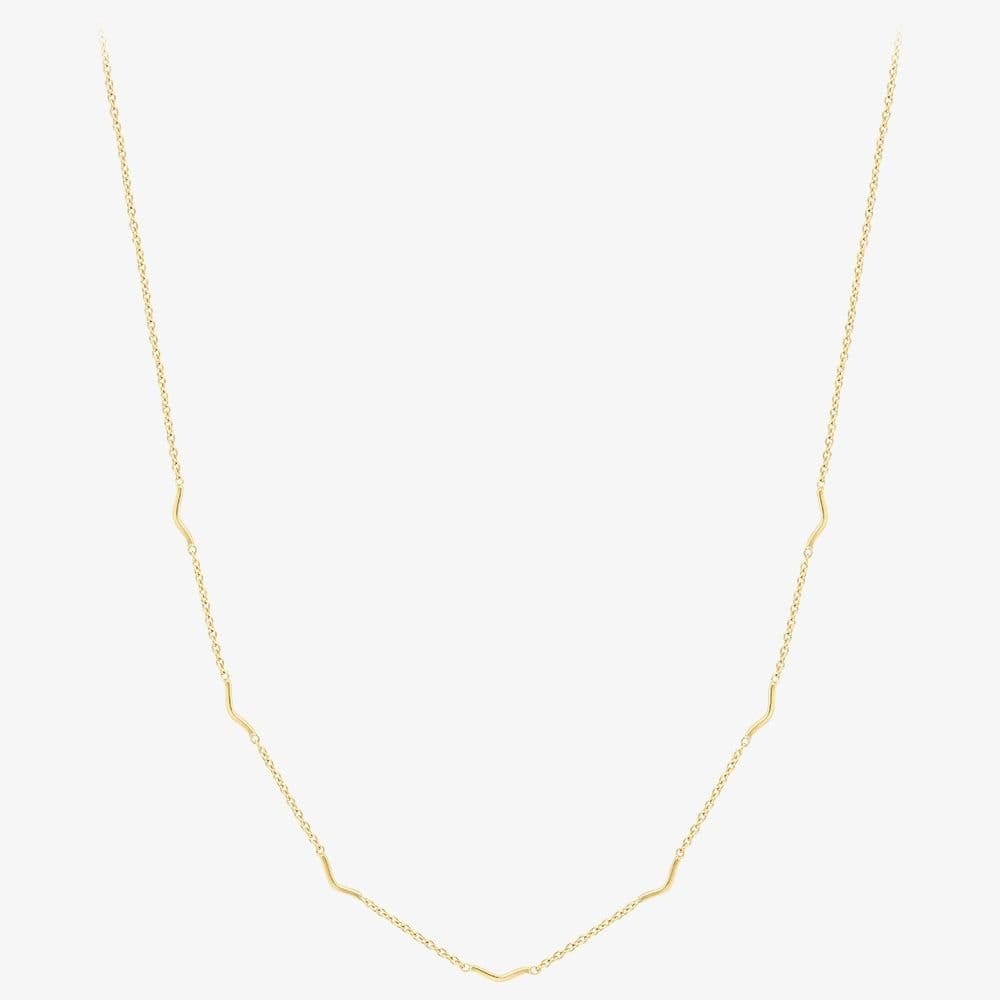 T.H.Baker T.H.Baker Women's 9ct Gold 18 Inch Multi V Bar Chain 111125127467 - 1