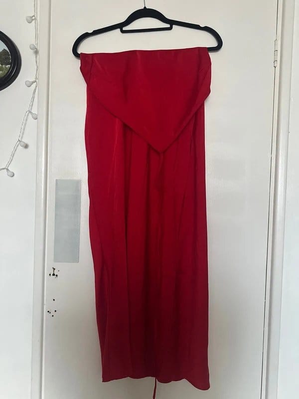 ASOS Red Satin Halter Neck Midi Dress