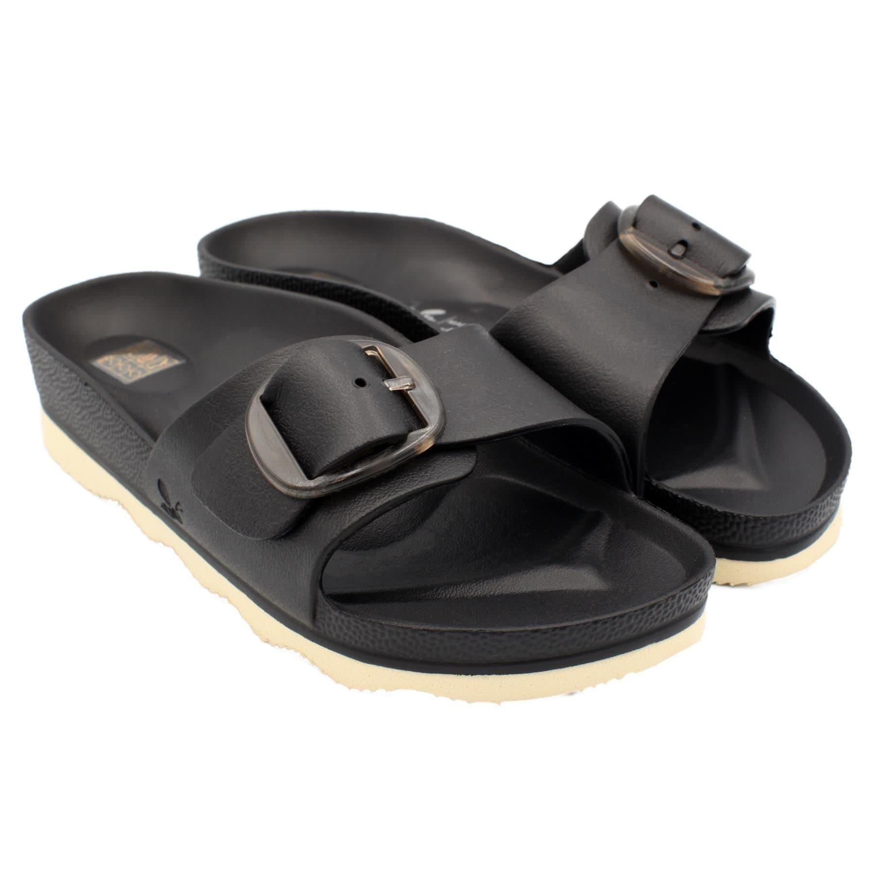 Avispas Avispas Women's Milano' TR Comfort Sole One-Strap Summer Slider Sandals in Black