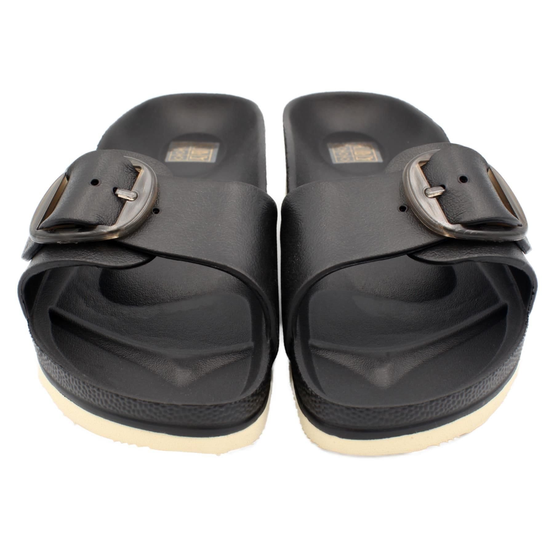 Avispas Avispas Women's Milano' TR Comfort Sole One-Strap Summer Slider Sandals in Black - 4
