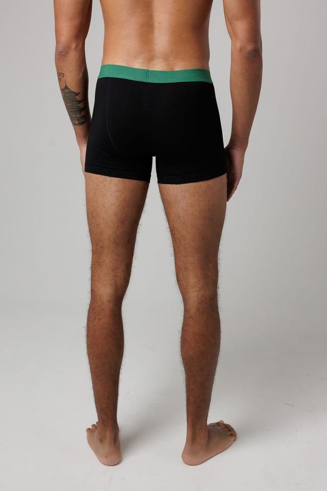 Santa Barbara Polo & Racquet Club Santa Barbara Polo & Racquet Club Men's 3 Pack Cotton Stretch Boxers with Textured Waistband in Black - 3