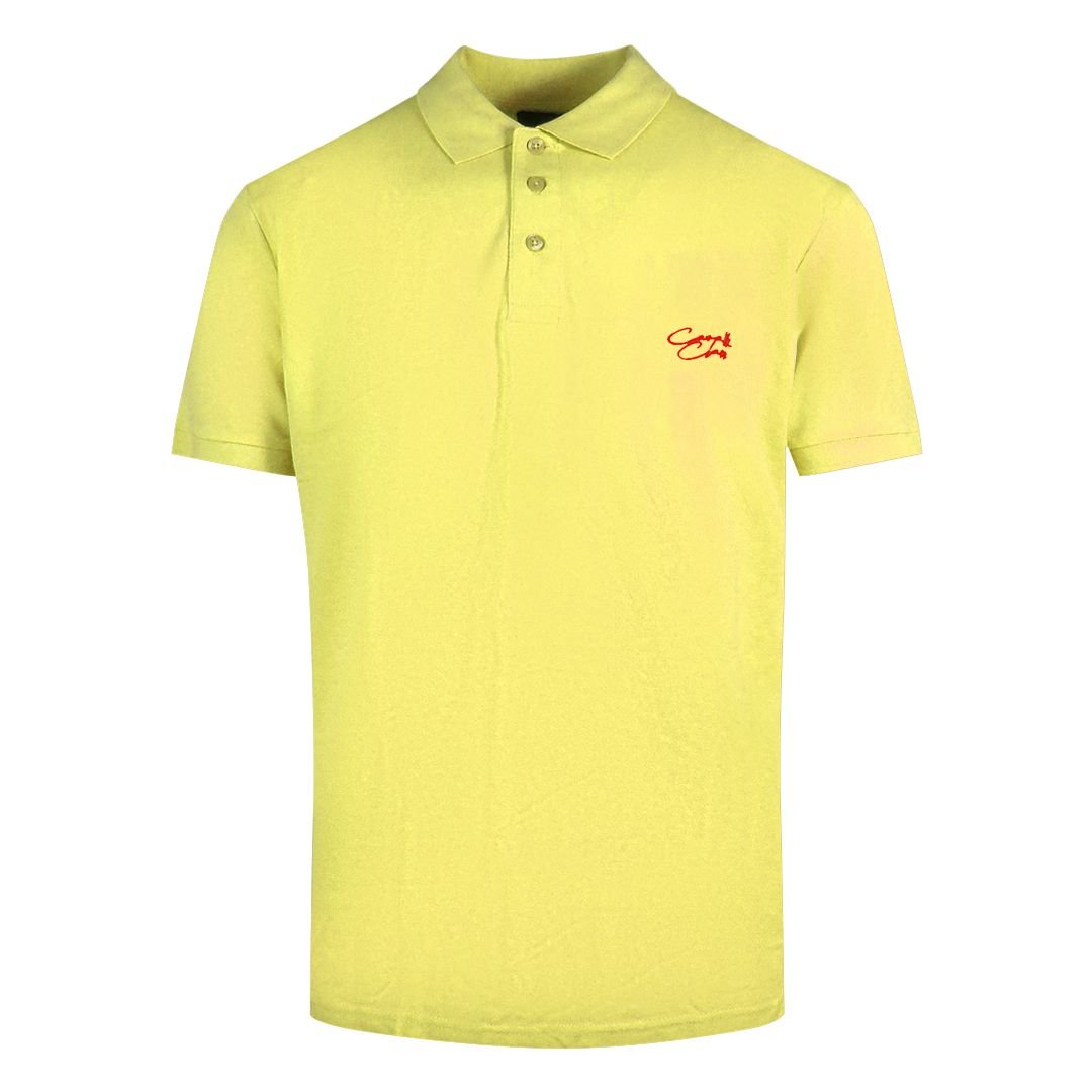 Cavalli Class Cavalli Class Men's Signature Logo Yellow Polo Shirt - 2