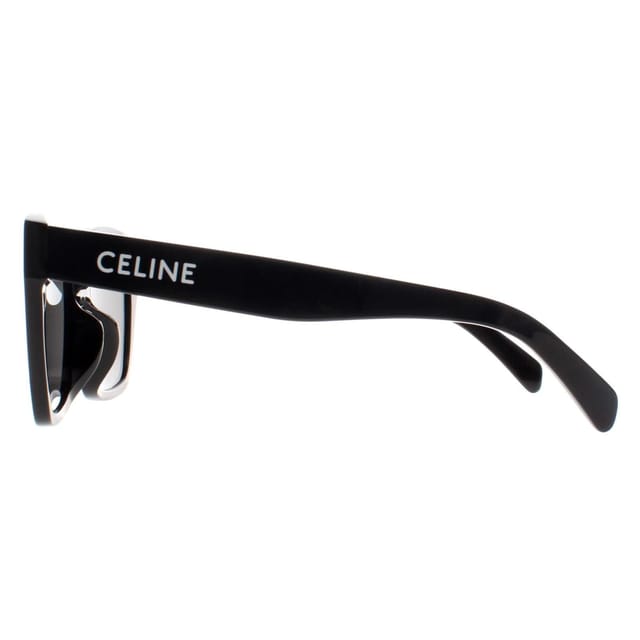 Celine Celine Women's Square Shiny Black Smoke Grey Monochroms CL40198F - 3