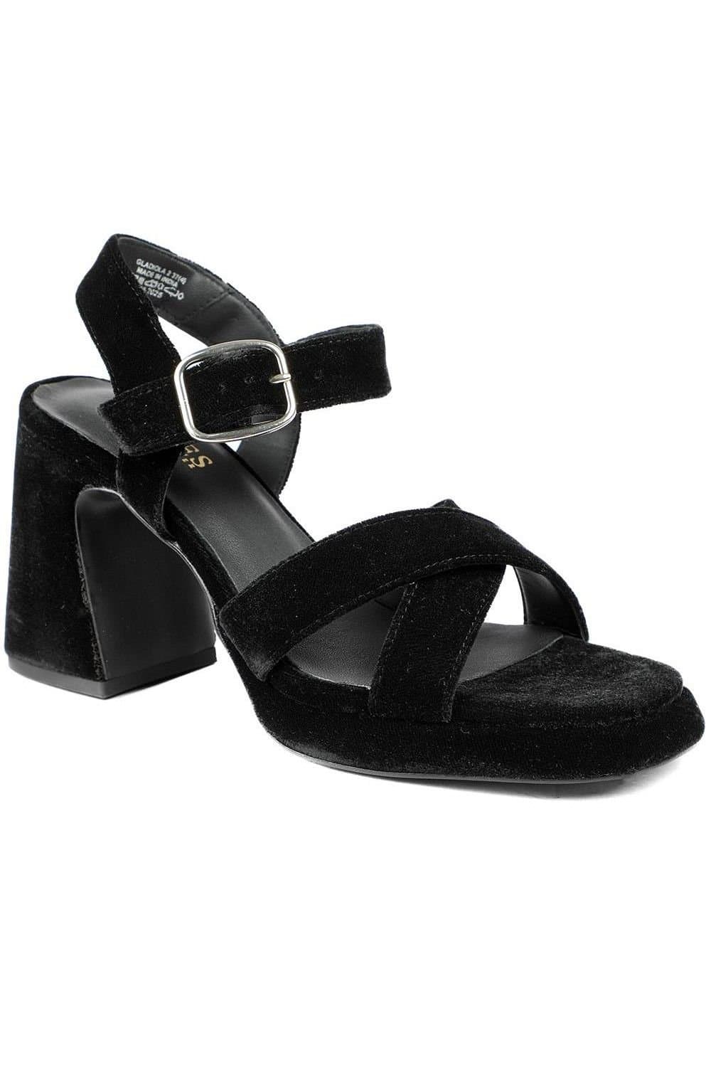 Jones Bootmaker Jones Bootmaker Women's Gladiola2 Leather Platform Sandals in Black