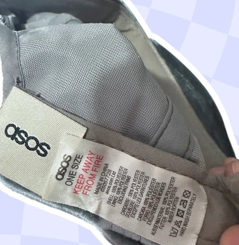 ASOS Asos - grey velvet baseball cap hat - unworn - one size - 1