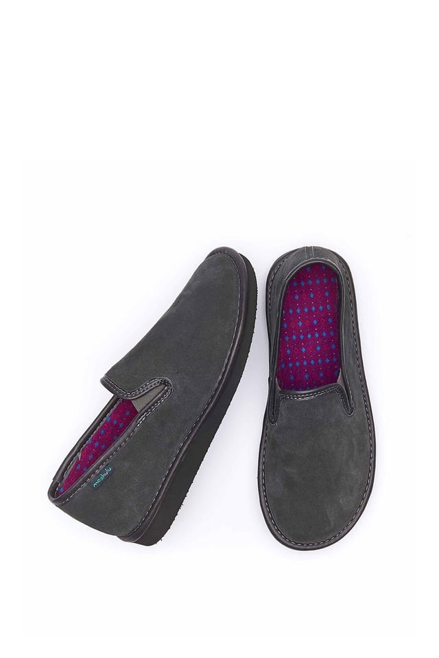 Moshulu Moshulu 'Arlon 3' Men's Classic Suede Slippers in Grey - 2
