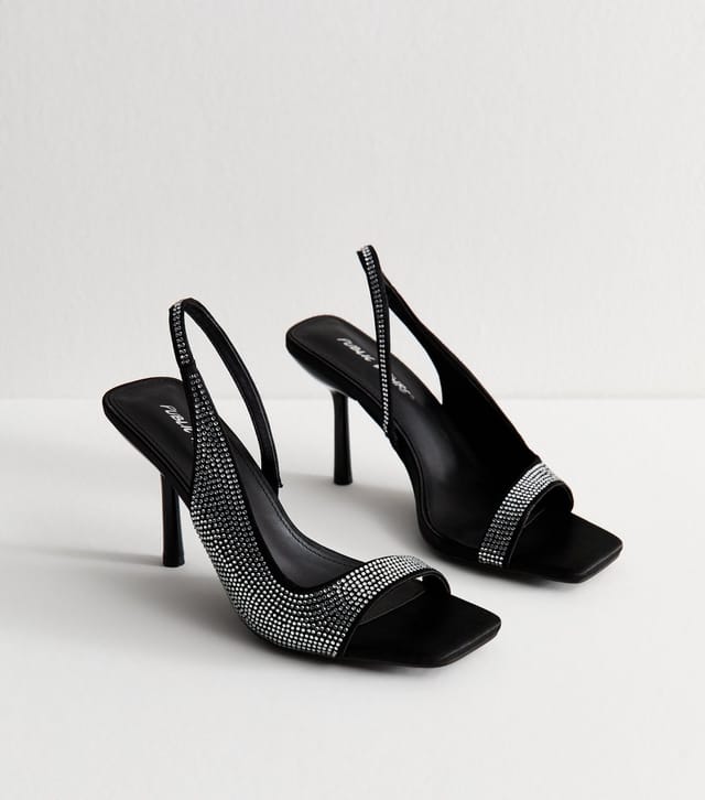 Public Desire Women's Black Downtown Gem Embellished Sandals Public Desire New Look - 2