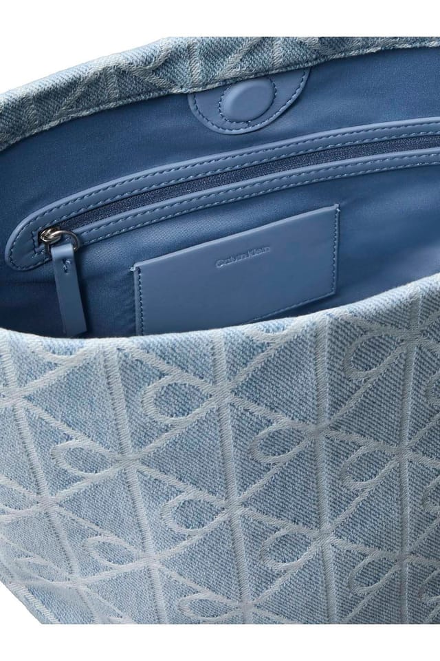 Calvin Klein Calvin Klein Women's Emblem Aop Denim Bucket Light Wash in Blue - 3