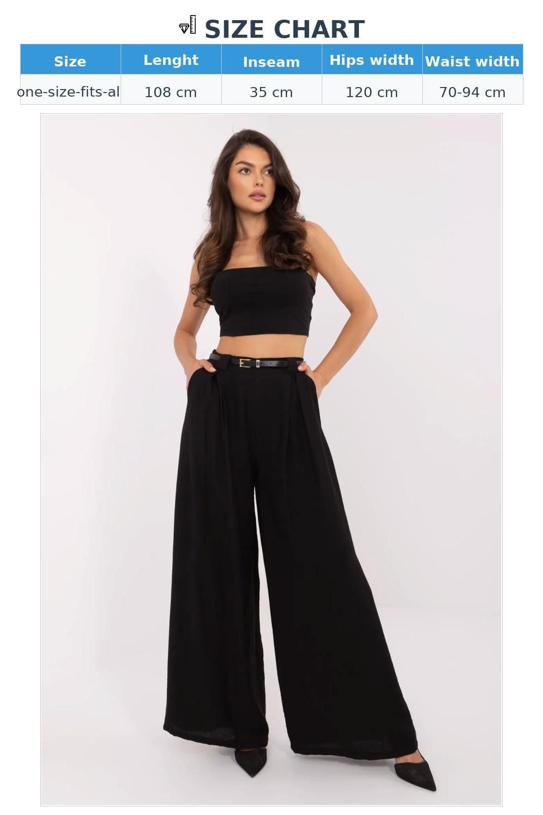 Love Lace Love Lace Women's Viscose Nylon Palazzo Trousers in Black - 4
